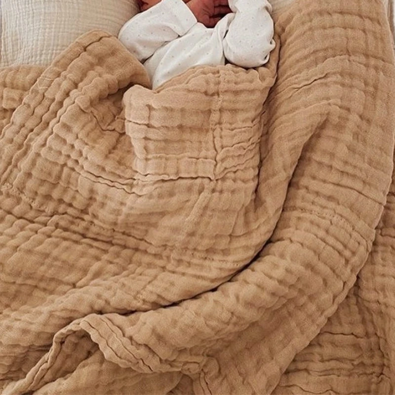 6 Layer Baby Bedding Blanket & Swaddling Blankets Cotton Warm Student Office Winter Cover Leg Nap Blanket 105x105cm