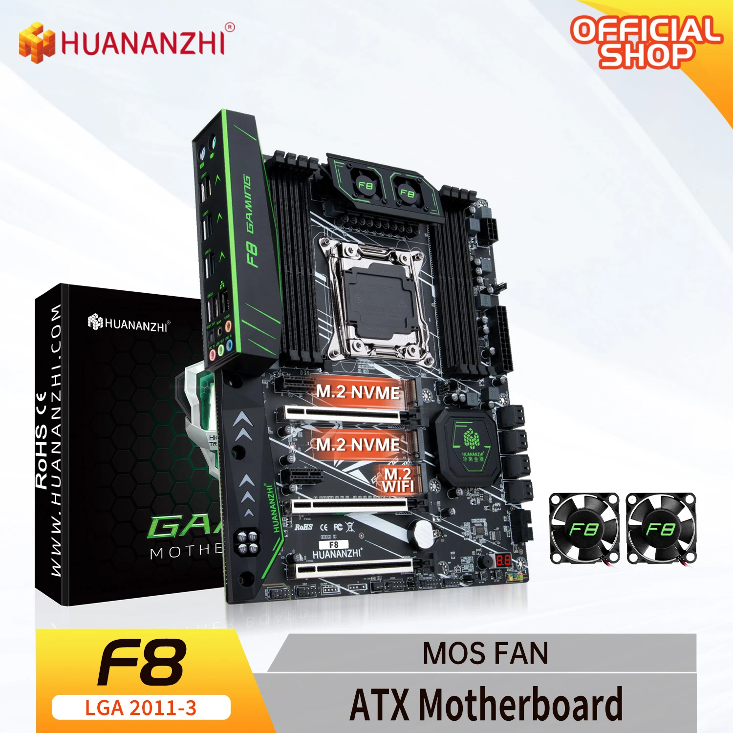HUANANZHI X99 F8 X99 Motherboard support XEON E5 LGA2011-3 All Series DDR4 RECC NON-ECC memory NVME USB3.0 ATX Server