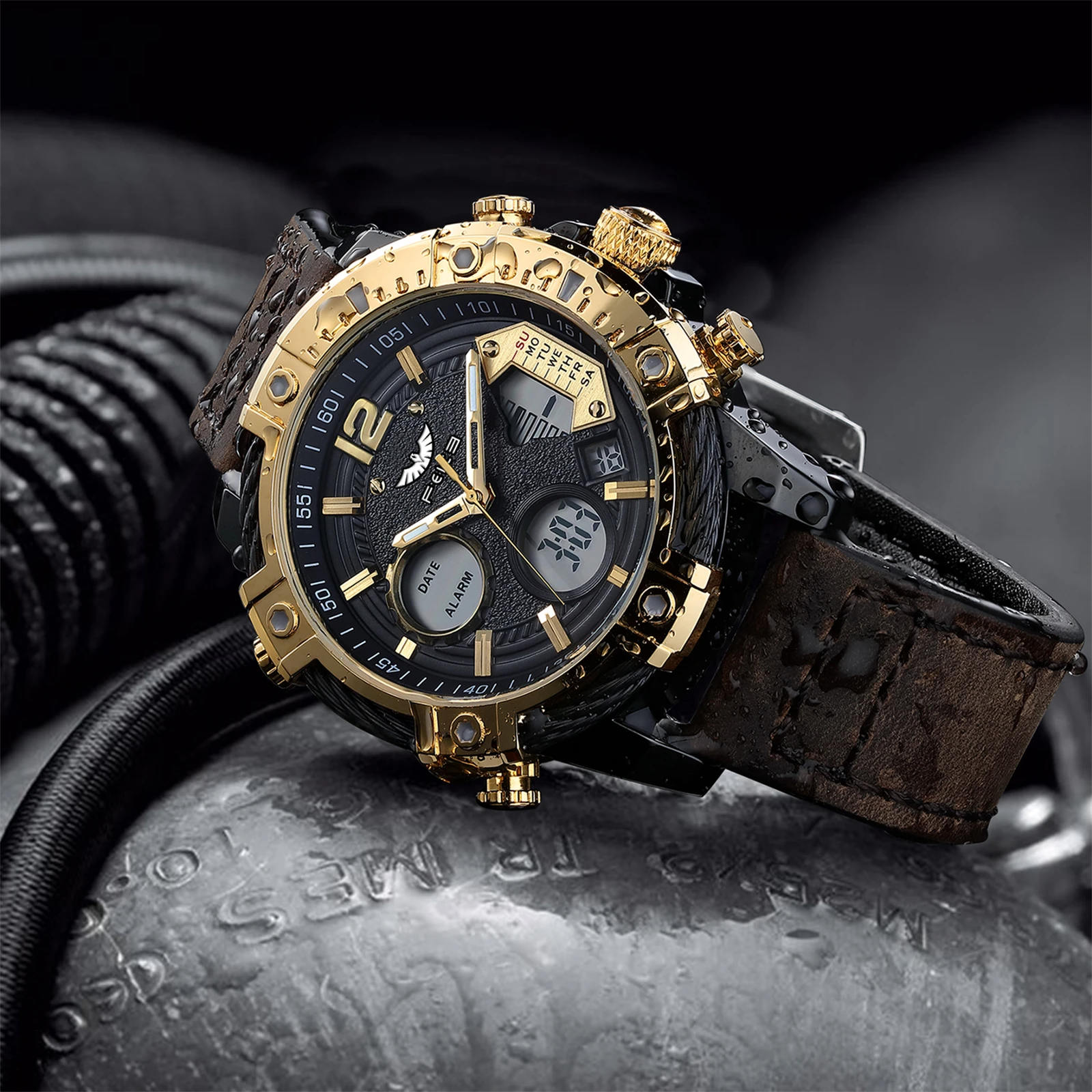 FEICE Imported Men's Quartz Watch Original Wristwatch Multifunctional Waterproof  Sport Watch Creative Fashion Watch FK038