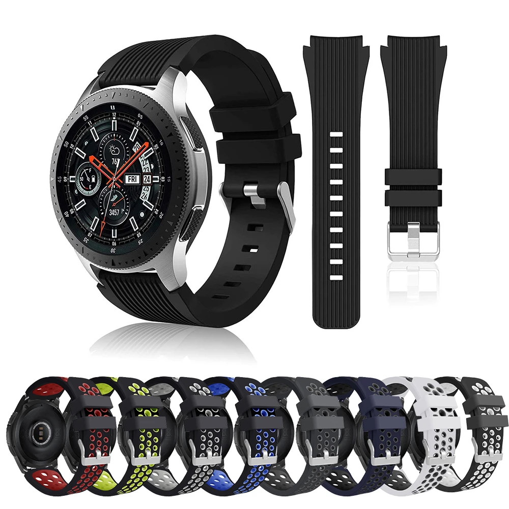 Silicone Strap For Samsung Galaxy Watch 46mm Gear S3 Classic Frontier Official Replacement Watchbands For Galaxy Watch 46mm 22mm