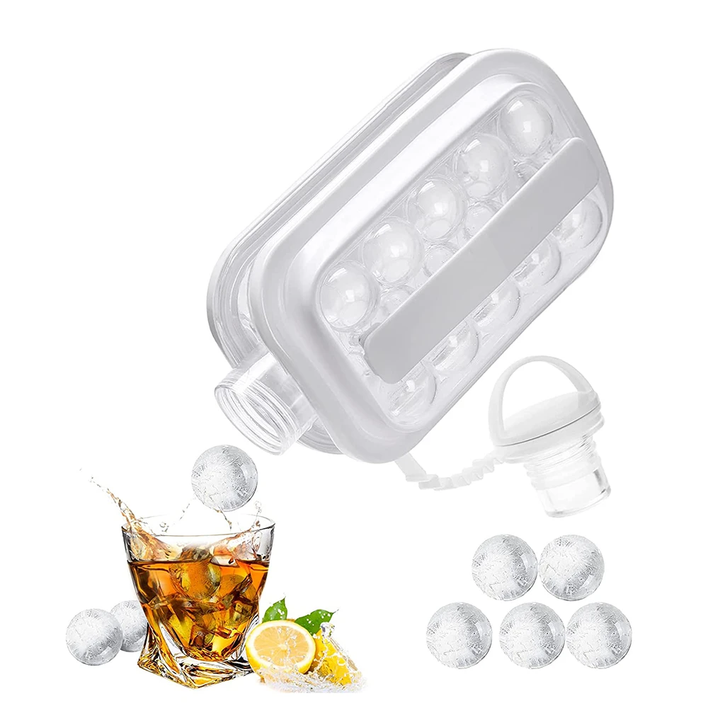 2 In 1 Portable Ice Ball Maker Ice Ball Making Mould Ice Bottle Ice Cube Bag DIY Ice Hockey Kettle For Bar Kitchen Outdoor Tool