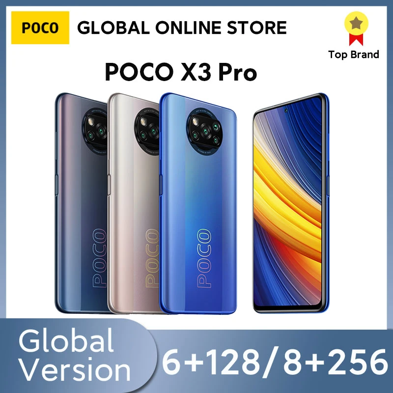 POCO X3 Pro Global Version 6GB+128GB/8GB+256GB Xiaomi Smartphone Snapdragon 860 120Hz DotDisplay 33W Fast Charger AI Camera NFC