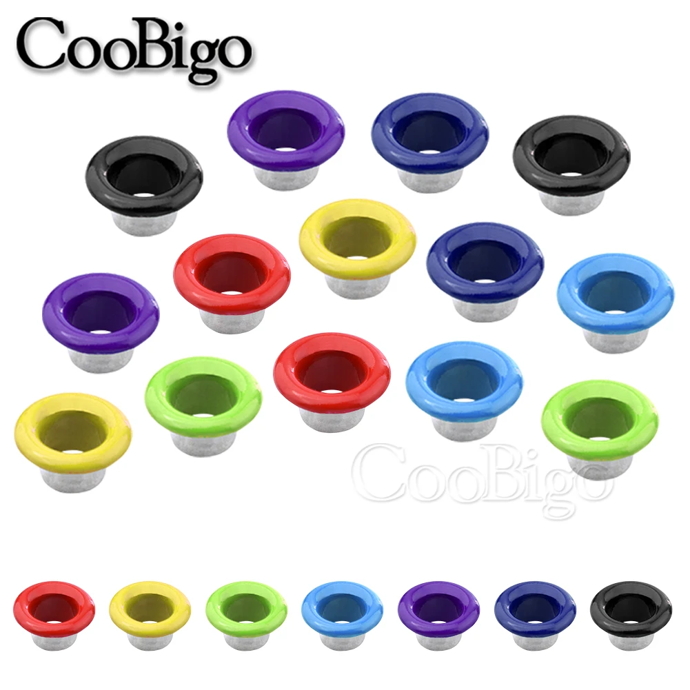 100pcs Hole 5mm Metal Mixed Color Eyelets for Leathercraft DIY Scrapbooking Shoes Belt Cap Bag Tags Clothes Fashion Accessories