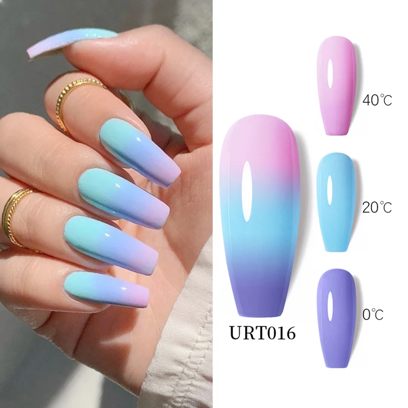 UR SUGAR 7.5ml Thermal 3-layers Color Changing UV Gel Polish sparkle Glitter Nail Gel Polish Soak Off Nail Art Gel Varnishes