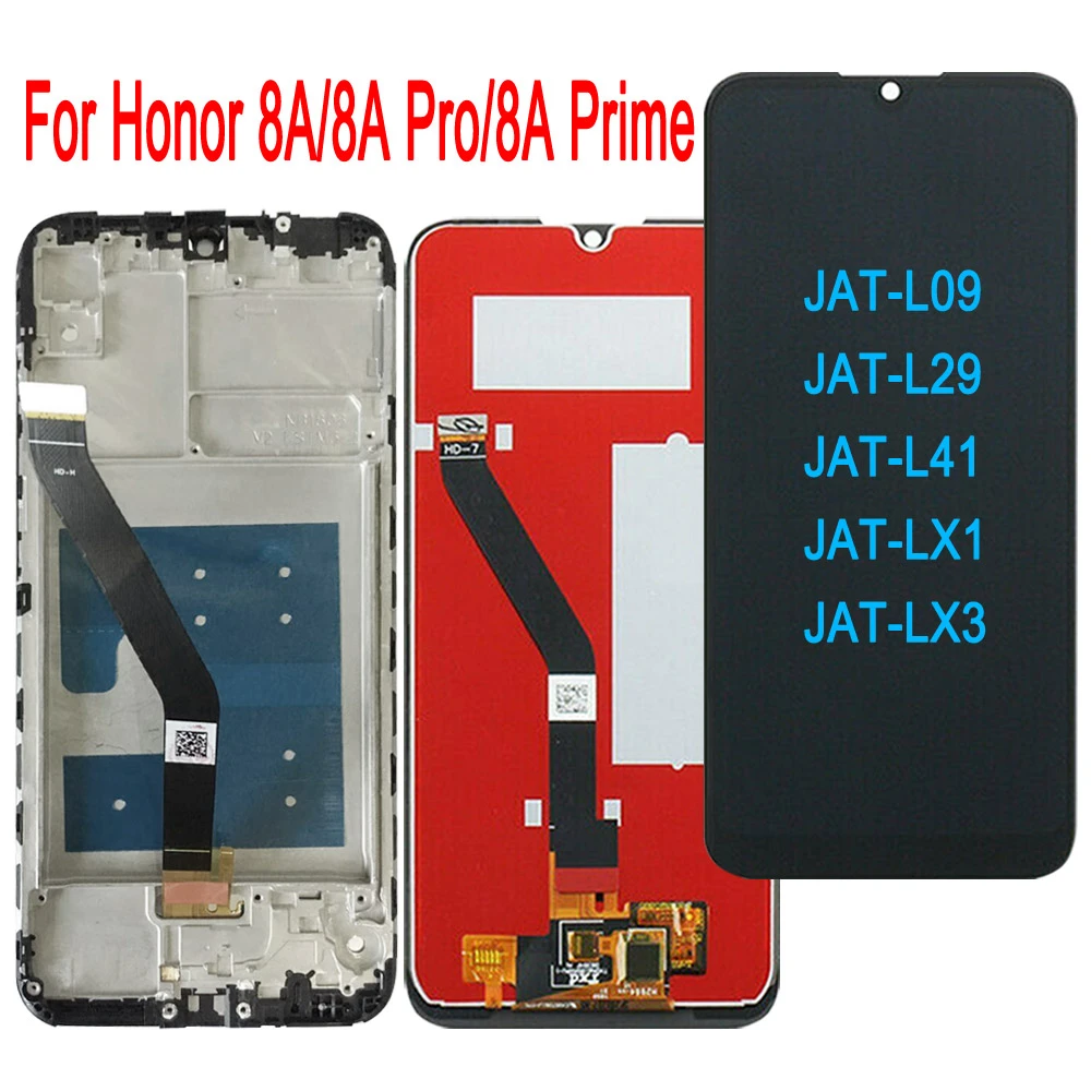 6.09'' Frame LCD For Huawei Honor 8A Display JAT-L29 L09 L41 LX1 LX3 Touch Screen Digitizer LCD For Honor 8A Pro  8A Prime LCD