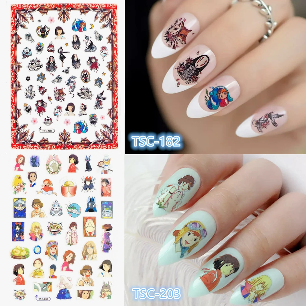 Newest TSC-182 Anime in Japan sereis 3d nail art sticker nail decal stamping export japan designs rhinestones  decorations