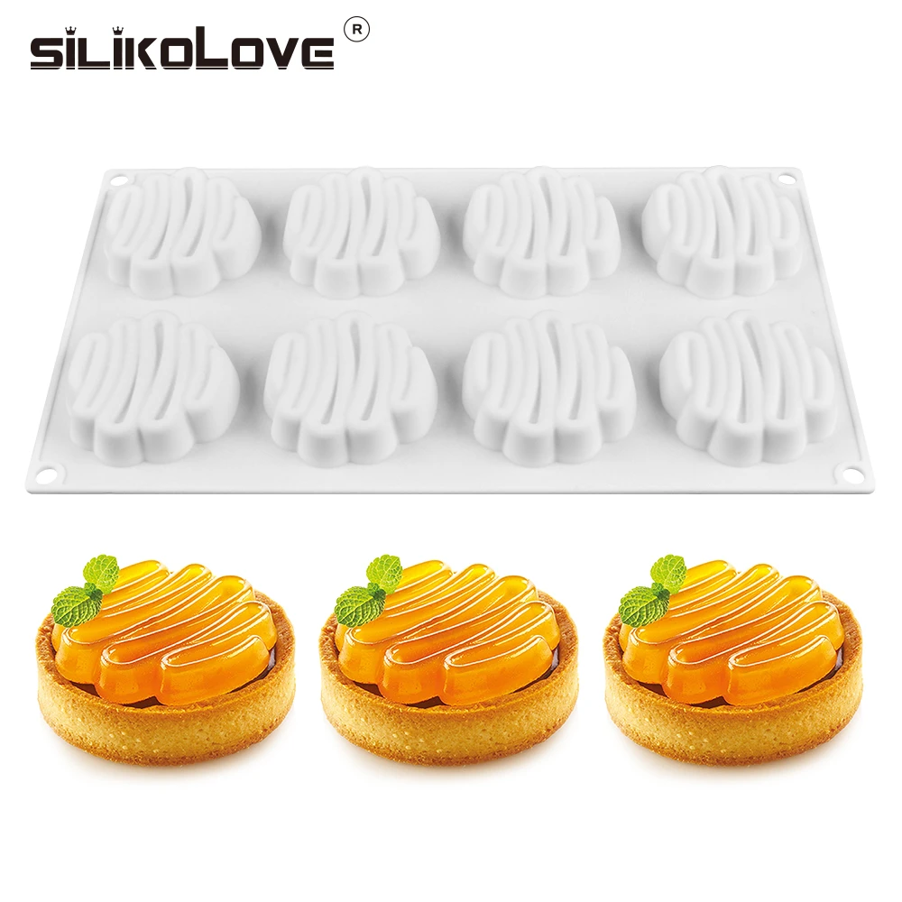 SILIKOLOVE 8 Cavity 3D Silicone Cake Mold Baking Tools DIY Mousse Dessert Bakeware Cooking Decorating Tools Moulds