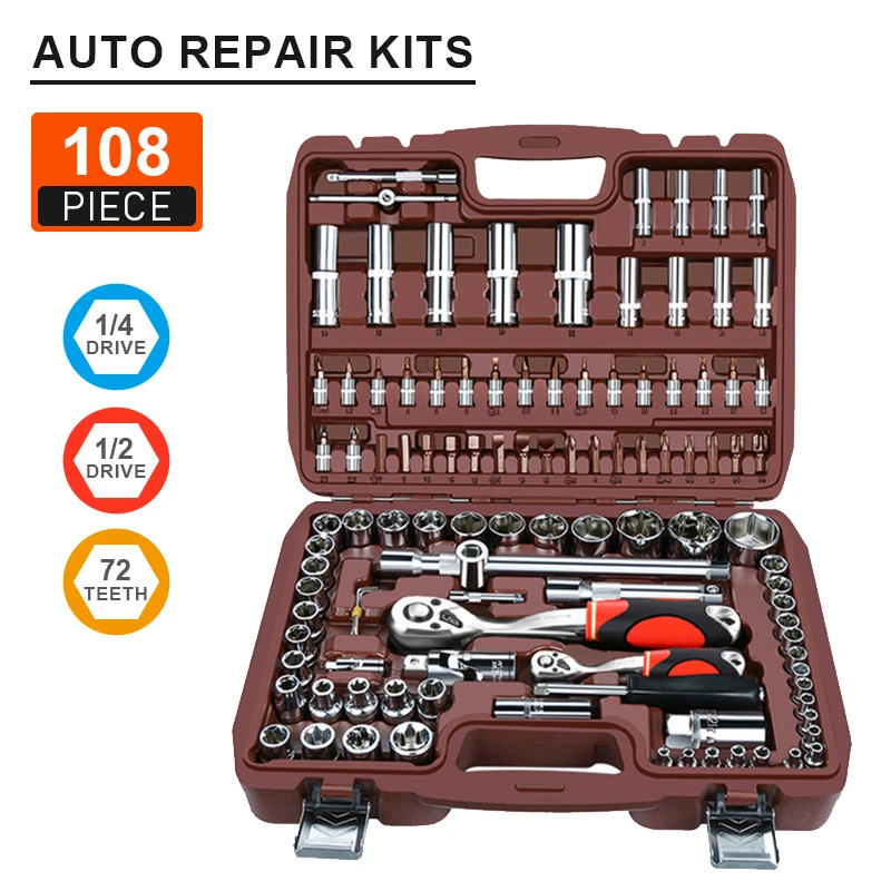 Socket Set Universal Car Repair Tool Ratchet Set Torque Wrench Combination Bit A Set Of Keys Multifunction DIY toos