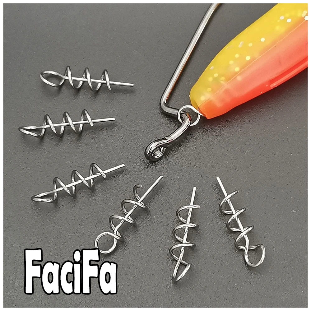 Stainless Steel Spring Lock Pin Fishing pin Screw Crank Hook Spring Twist Lock Fishing Connector Swivel Snap Soft Lure Tackle