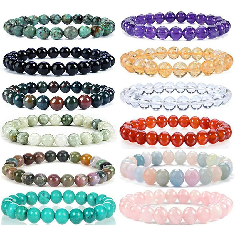 Natural Stone Bracelet Men 8MM Beads Elastic Bracelet Charm Chakra Healing Reiki Yoga Bracelets For Women Beads Jewelry