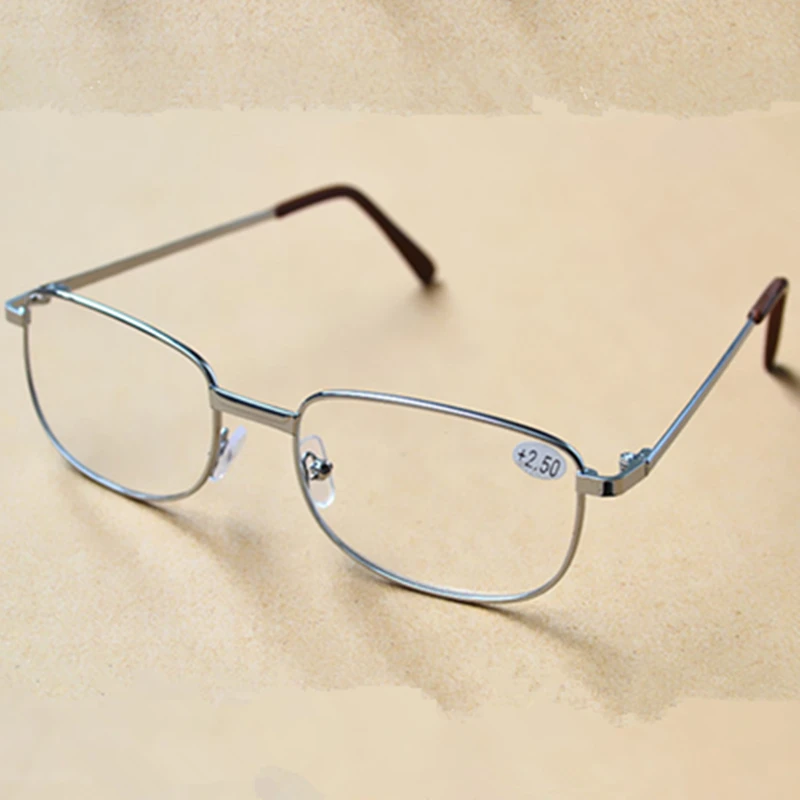 2021 New 1PC Men Women Reading Glasses Full Alloy Frame Resin Lens Comfy Light Clear Presbyopia Glasses +1.0 1.5 2.0 2.5 3.0