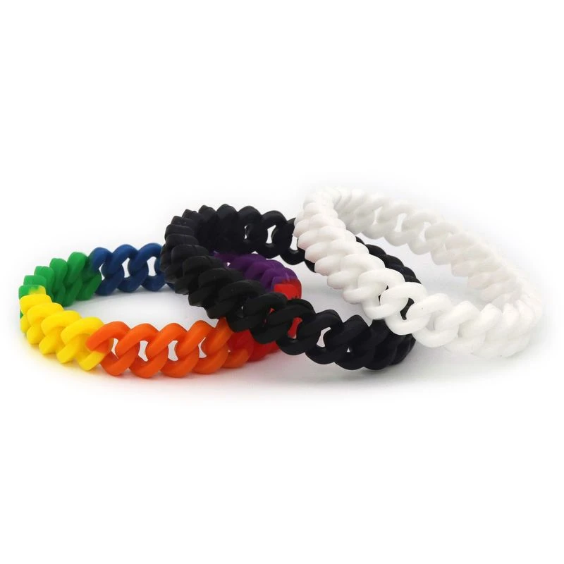 Black White Rainbow Wristband Rubber Silicon Men's Women's Bracelet For Man LGBT Gay Lesbian Pride Merchandise Gift Jewelry