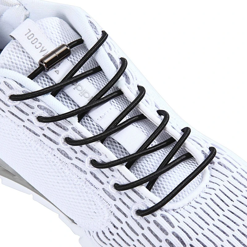 Elastic Shoelaces Round Metal Lock Outdoor Sneakers No Tie Shoelace Suitable for all kinds of shoes Unisex Lazy Laces 1 pair