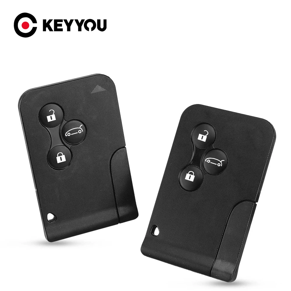 KEYYOU Replacement Smart Card Key Shell For Renault Clio Logan Megane 2 3 Koleos Scenic 3 Buttons Remote Key Case With Small Key