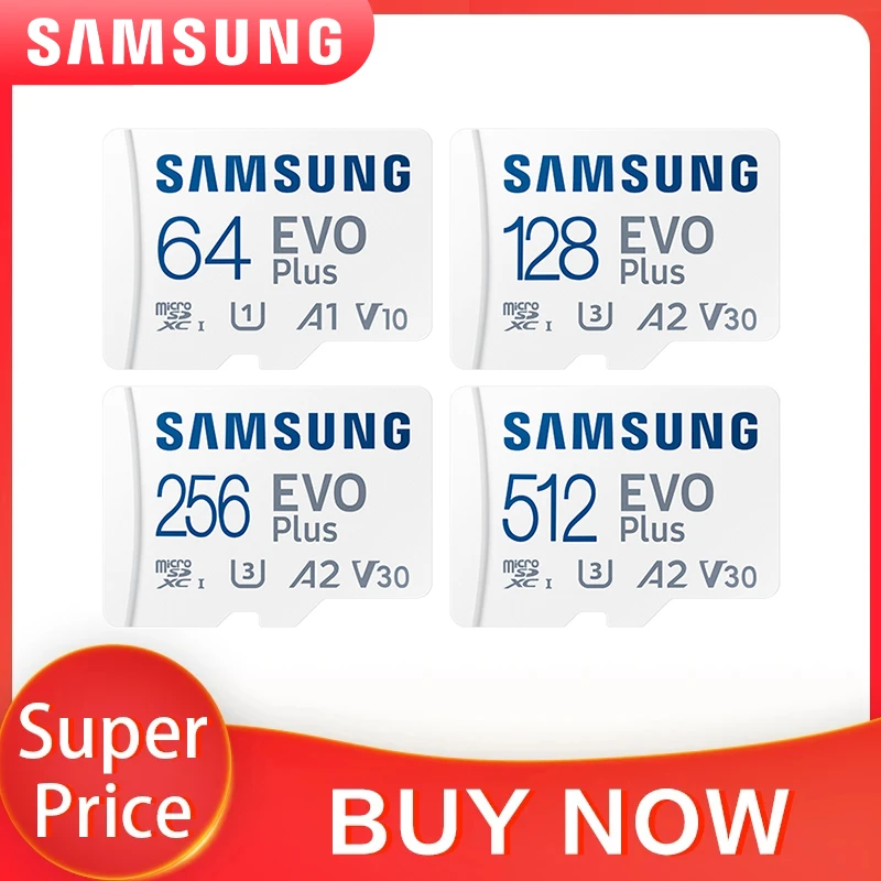 SAMSUNG EVO PLUS Memory Card 256GB High Speed 100 MB/S Micro SD Class 10 U3 TF Cards UHS-I 128G 64GB 32GB Micro SD Card