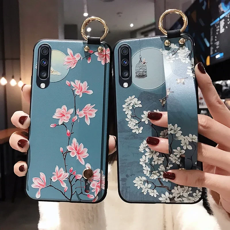 SoCouple Wrist Strap Case For Samsung Galaxy S9 S8 S10 S20 Plus Ultra Note 8 9 10 plus A70 A20 A30s A40 10 TPU Phone Holder Case