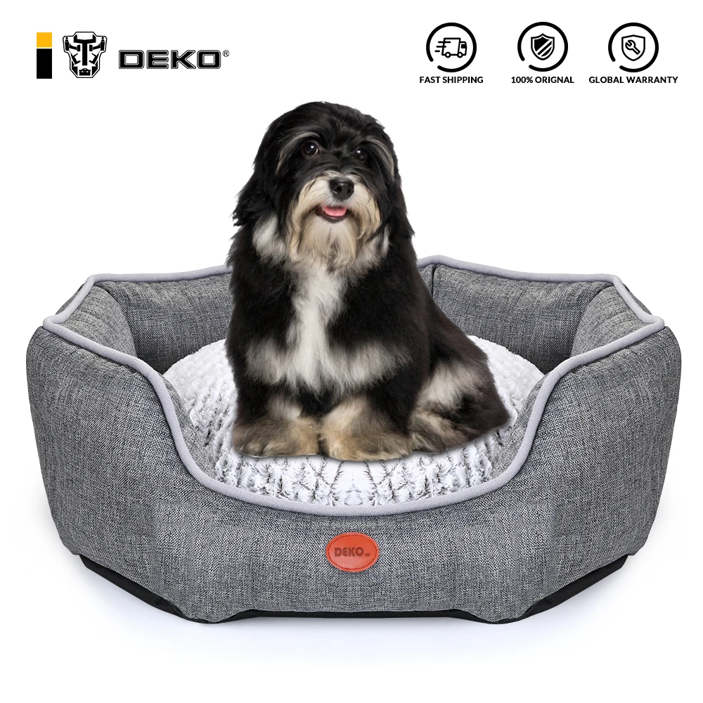 DEKO Soft Dog Bed Sleeping Gary Sofa Hondenmand Waterproof Cushion Mat for Pets Puppy Cat Cotton Pillow Pet Supplies