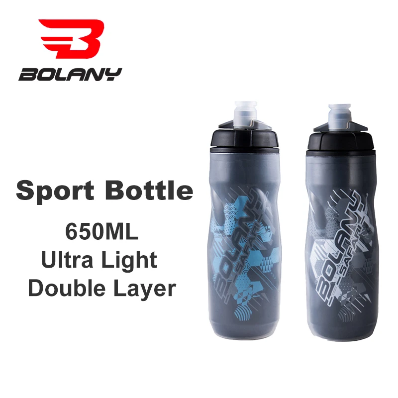 Bolany Bike Bottle 650ml PP5 MYLAR Heat/Cold Preservation Cold water Kettle Lightweight Outdoor Gym Sports Bicycle Portable Cup