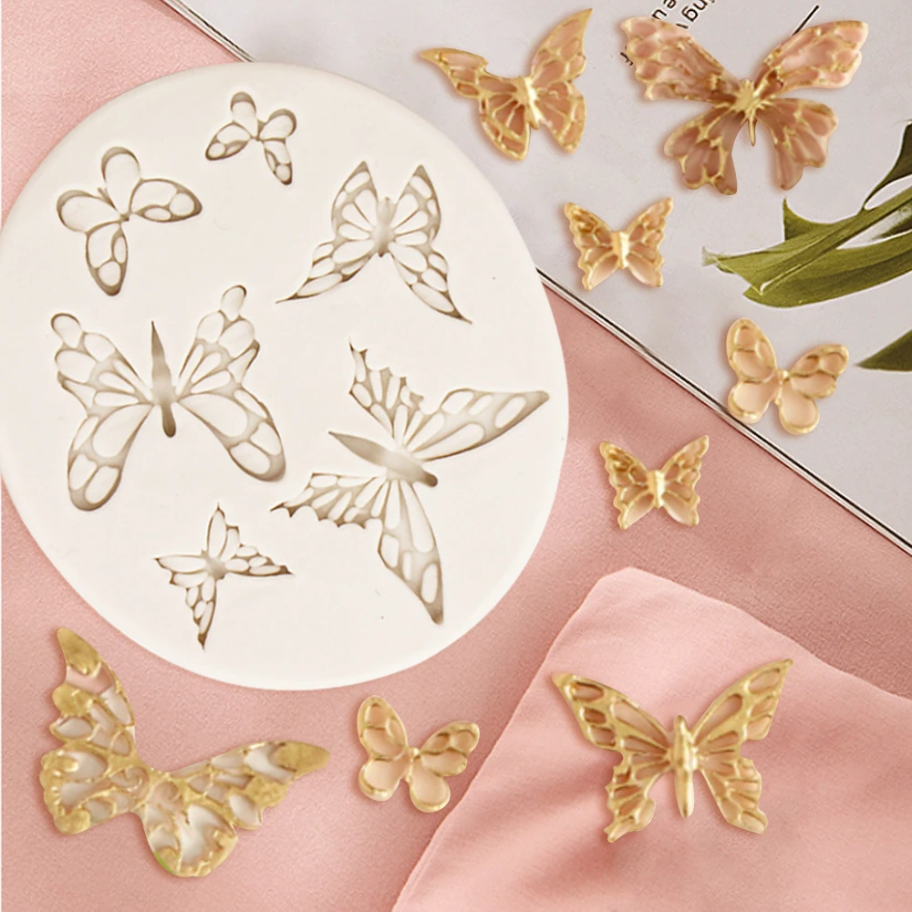 Creative Butterfly Shape Silicone Mold Fondant Candle Mould Epoxy Resin Molds DIY Homemade Cake Decorate Kitchen Accessories