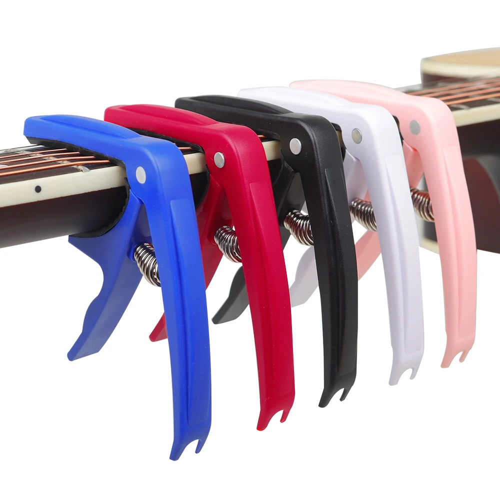 ABS Resin Colorful Guitar Capo with Pin Puller for Acoustic Electric Guitar Ukulele Tuning Guitar Accessories