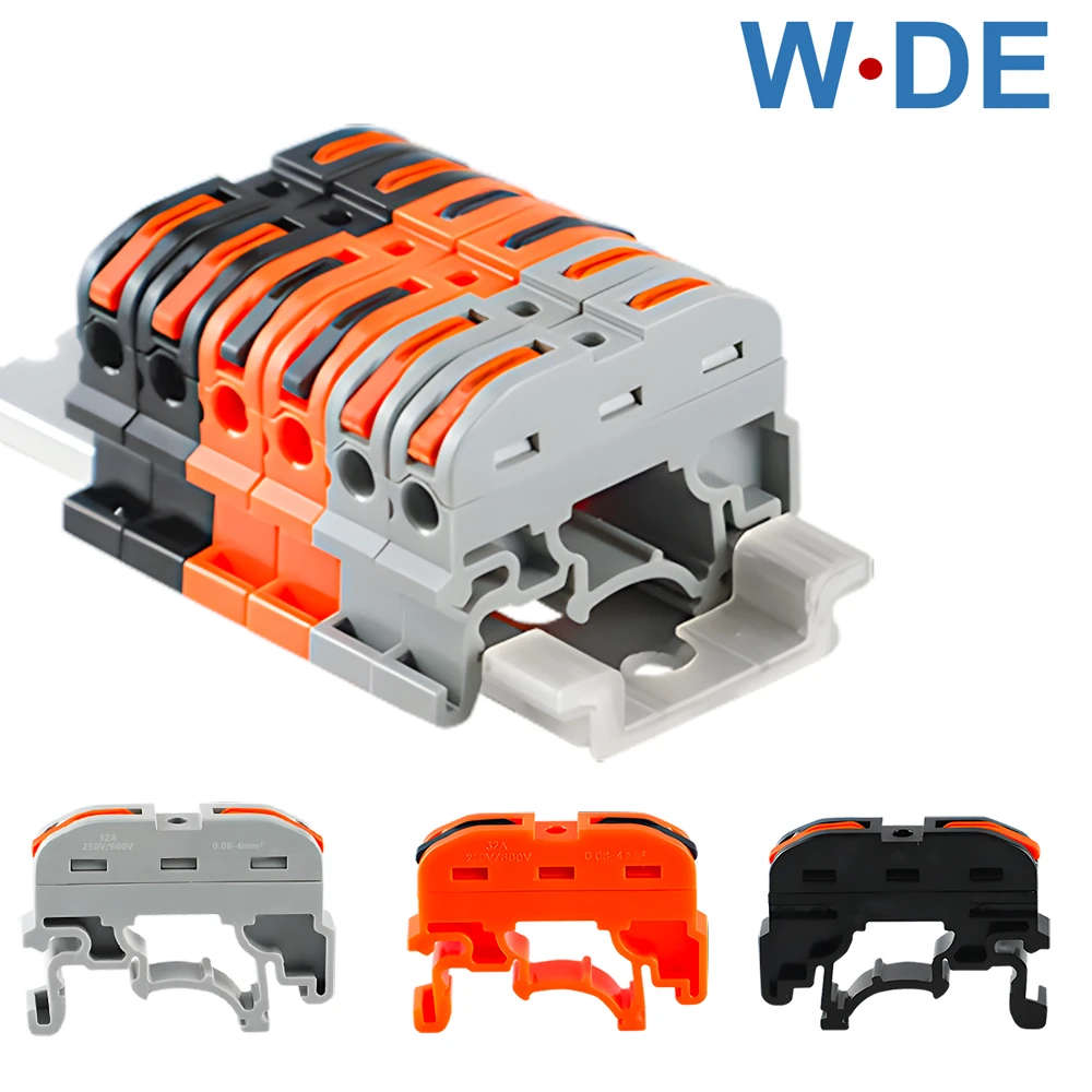 Din Rail Terminal Block Wire Connector 211 Quick Wire Compact Splicing Conductor Fast Cable Connector Mini Conductor 10pcs