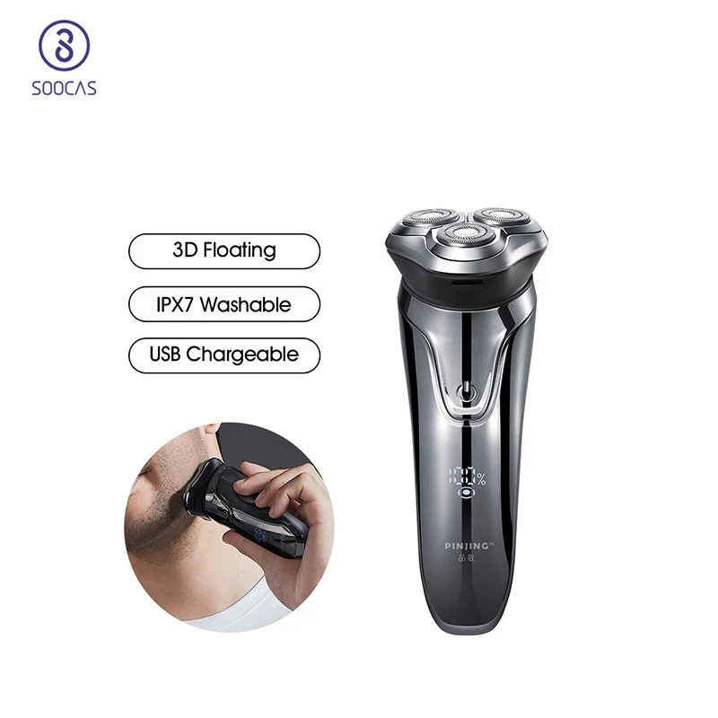 SOOCAS SO WHITE ES3 Electric Shaver Razor PINJING Shaving Machine LED Digital Display Rechargeable 3D Trimmer Beard Men Washable