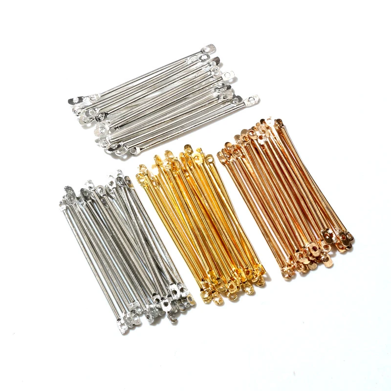 100pcs/lot 15 20 25 30 35 40mm Bar Shape Connectors Earring Connectors Diy Accessories For Earrings Jewelry Making Materials