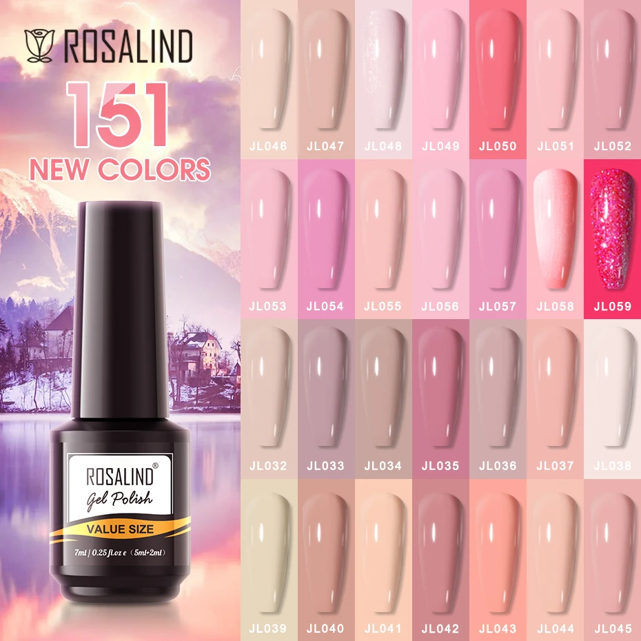 ROSALIND Gel Polish 7ml Gel Nail Polish All For Manicure Semi Permanent Soak Off Gel UV LED Varnishes Base Top Matte Coat