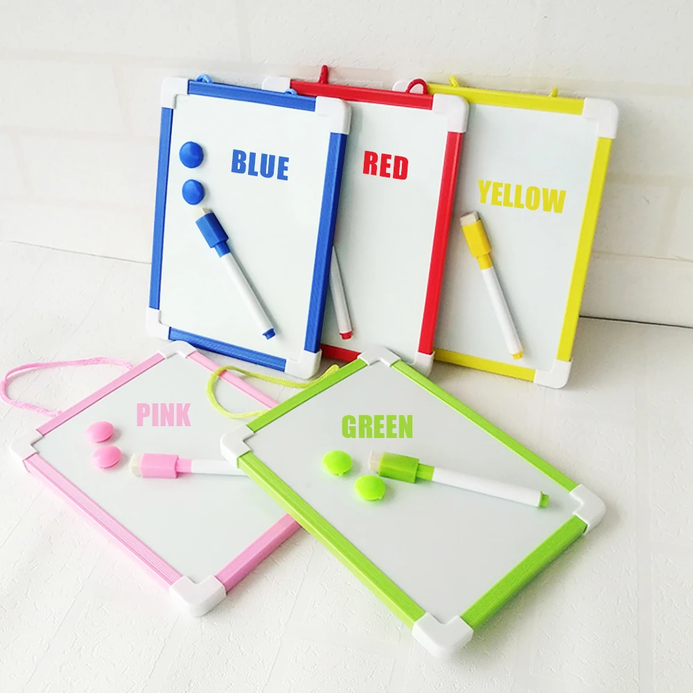 20.5*15.6cm Magnetic Kids Whiteboard Dry Wipe Board 5 Colors Frame Mini Drawing White board Small Hanging Erase Boards With Pen