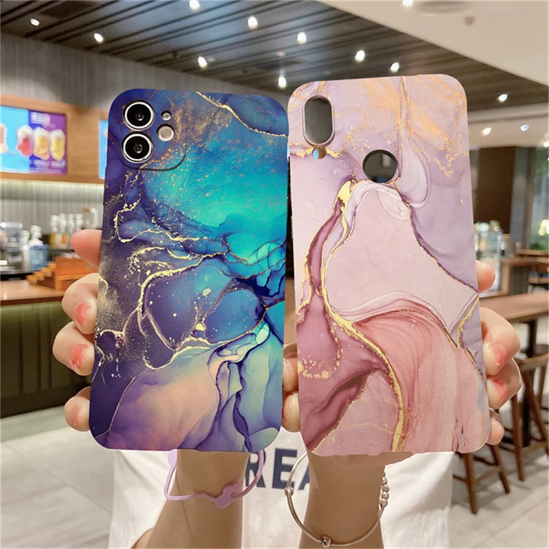 Pattern Case For Xiaomi Poco X3 Pro NFC F3 F1 M3 Mi Note 10 9 8 10T 9T A2 11 Lite A3 Max 3 2 Marble TPU Soft Silicone Back Cover