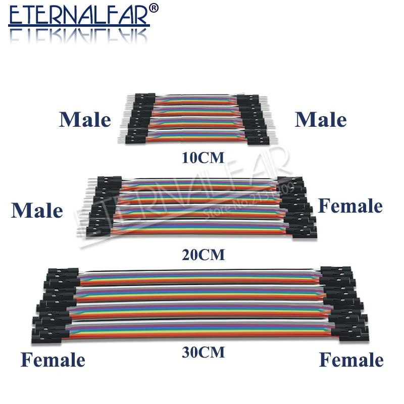 40PIN 10CM 20CM 30CM Dupont Line Male to Male + Female to Male and Female to Female Jumper Dupont Wire Cable For PCB DIY KIT