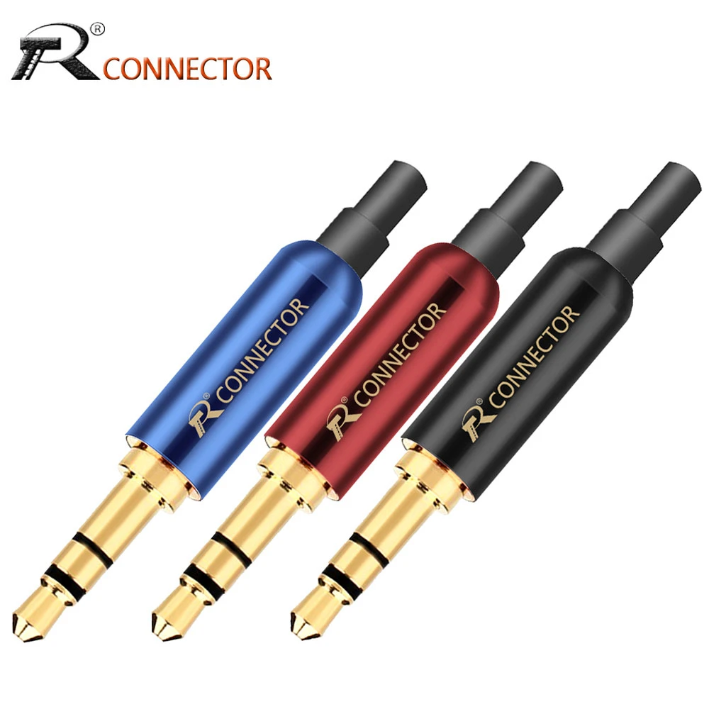 3PCS Jack 3.5mm R Connector 3Pole Gold-plated stereo 3.5mm jack DIY Earphone Adapter with Tail plug to fix cable stable