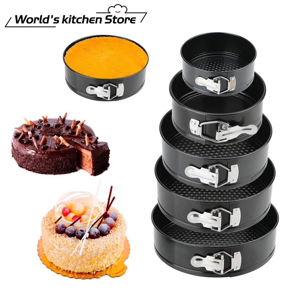 Removable Bottom Non-Stick Metal Bake Mould Round Cake Pan Bakeware Carbon Steel Cakes Molds cake baking pans   baking tray