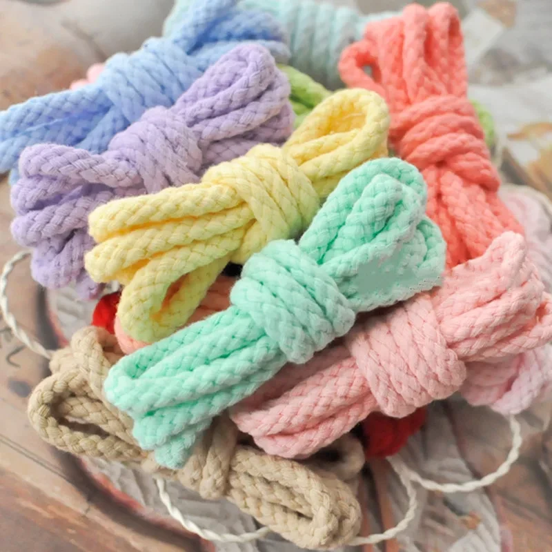 5mm Cotton Cord Eco-Friendly Twisted Rope High Tenacity Thread DIY Textile Craft Woven String Home Decoration Touw 5yards/lot