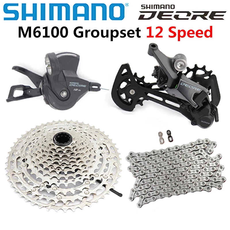 NEW SHIMANO DEORE M6100 12s Groupset Mountain Bike M6100 Shifte SGS Rear Derailleur 10-51T Cassette m6100 chain