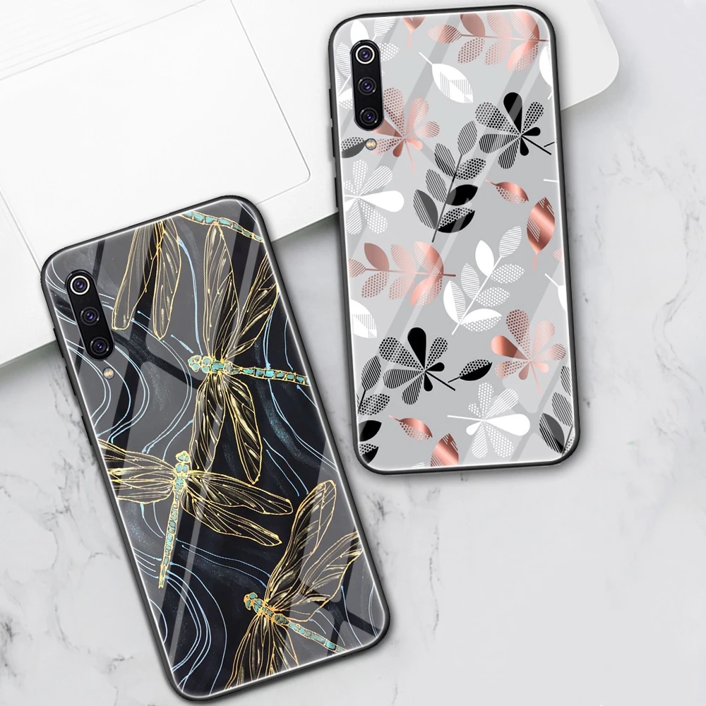 Leaves Flower Phone Case For Xiaomi Redmi Note 10 8 9 7 Pro 8T Mi 10 9 8 9T 10T Pro SE A3 Lite Poco X3 F3 Tempered Glass Fundas