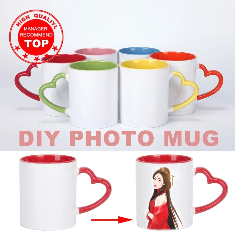 Custom Printed Multi Color handle Mug Travel Ceramic Cup Family Friends Birthday Gift DIY Photo LOGO Text Coffee Cup