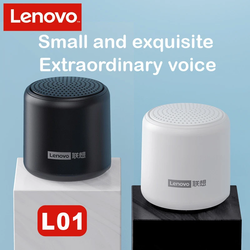 Original Lenovo L01 Bluetooth Speaker Portable Outdoor Loudspeaker Wireless Mini Column 3D Stereo Music Surround Bass Box Mic