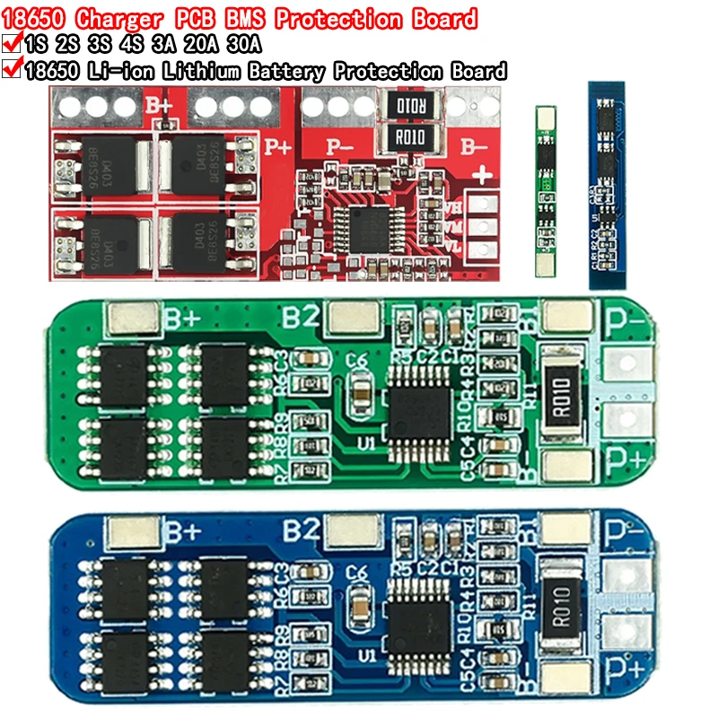 1S 2S 3S 4S 3A 20A 30A Li-ion Lithium Battery 18650 Charger PCB BMS Protection Board For Drill Motor Lipo Cell Module