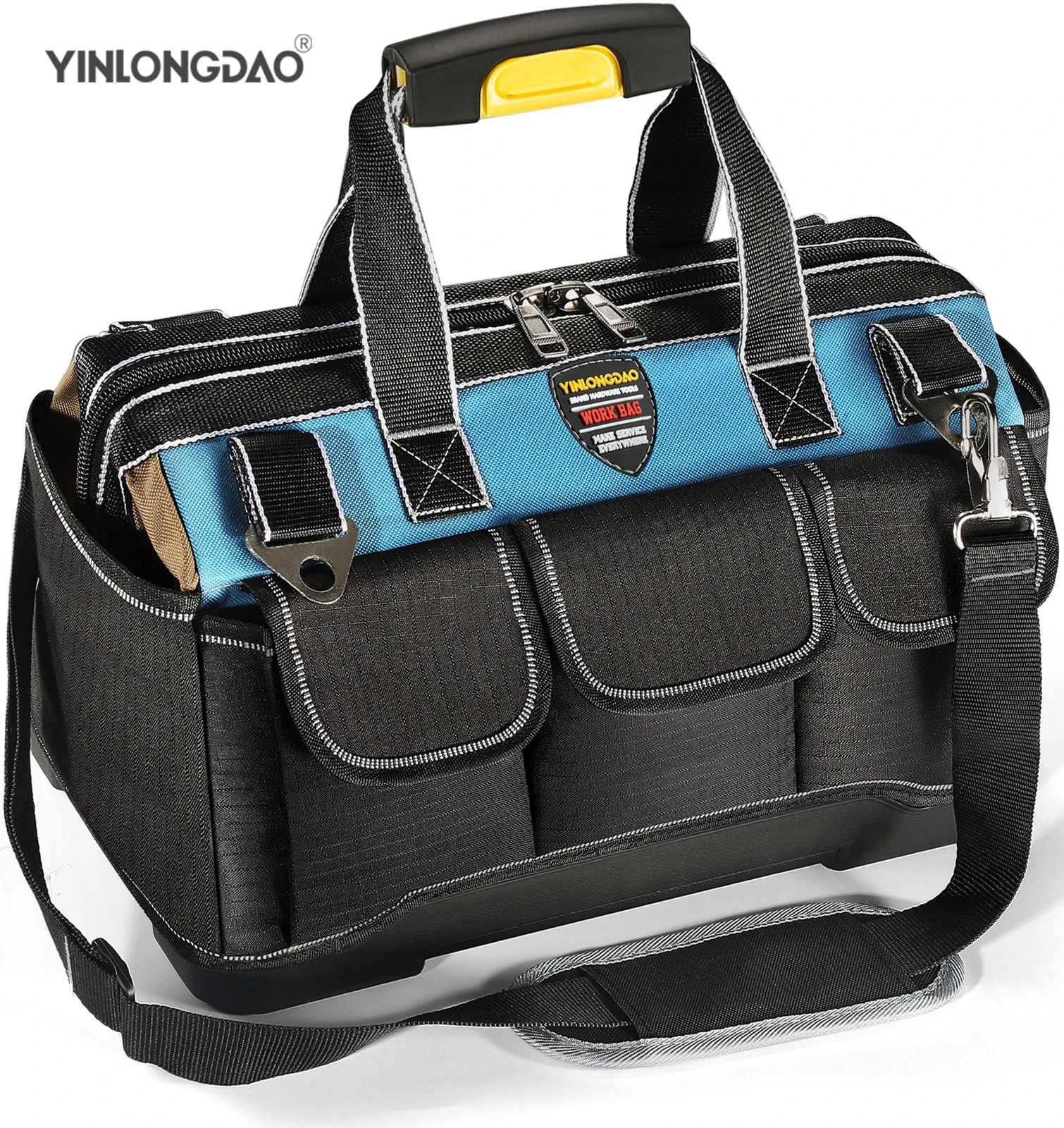 YLD 2021 Upgrade Tool Bag 13/14/16/19/20 in Electrician Bag 1680D Oxford Waterproof Wear-Resistant Strong Tool Storage Toolkit