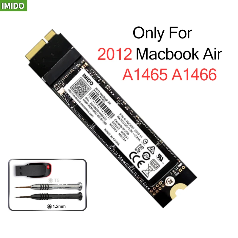 New 64GB 128GB 256GB 512GB 1TB 2TB SSD For 2012 Macbook Air A1465 A1466 Md231 Md232 Md223 Md224 Solid State Drive MAC SSD