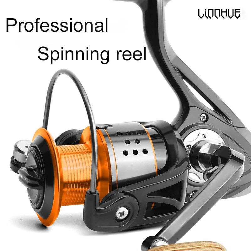 LINNHUE Fishing Reel FA1000-6000 No Gap Metal Spool Max Drag 8KG Pike Spinning Reel High Speed 5.2:1 Reel Fishing Gear Pesca