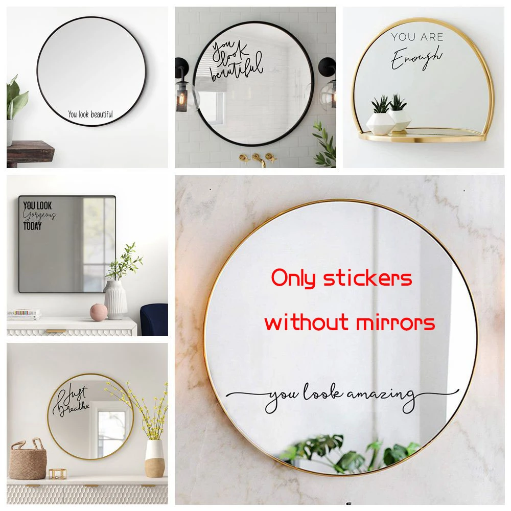 You Look Amazing Mirror Decal Vinyl Decal Bathroom Decor Shower Door Decal Wall Sticker Art Home Decoration Accessories