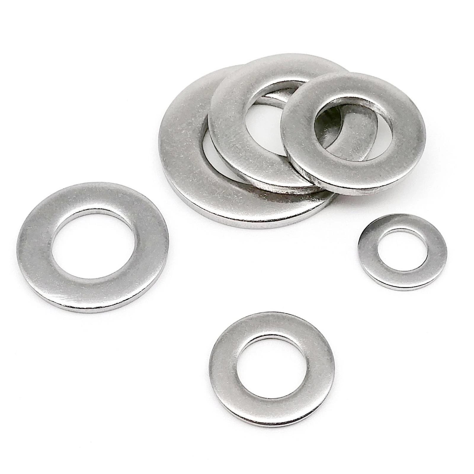 2/5/10/50/100pcs GB97 A2 304 Stainless Steel Flat Washer Plain Gasket for M1.6 M2 M2.5 M3 M4 M5 M6 M8 M10 M12 M16 M24 Screw Bolt