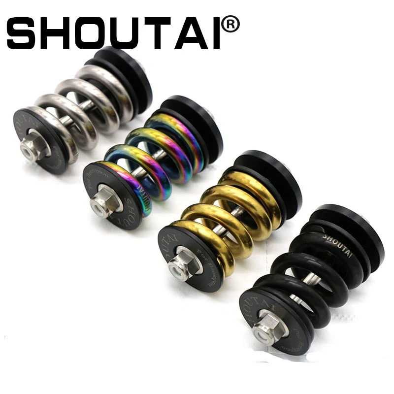 SHOUTAI  Bike TC4 Titanium Alloy Spring Rear Shock Absorber For Brompton BMX Amortizer Bicycle Parts 4 Colors