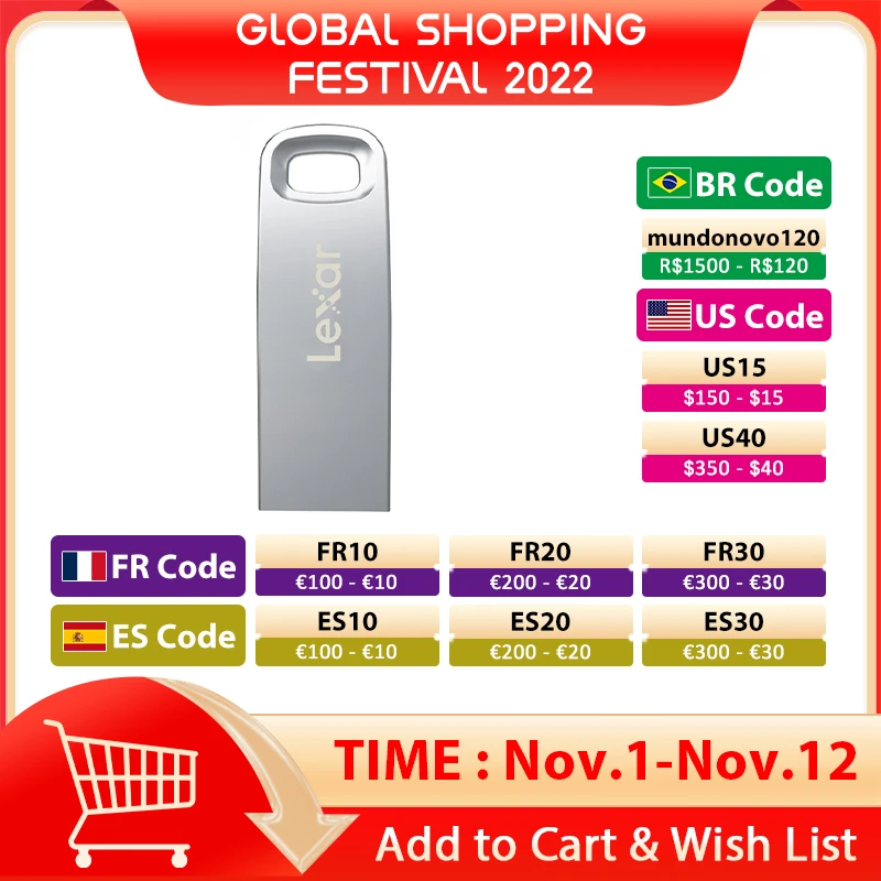 Lexar 3.0 USB Flash Drive 64GB Metal Encryption Pen Drive 32GB Memory Stick Storage Device U Disk For computer