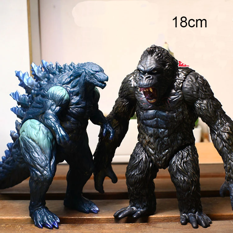 Godzilla VS King Kong Figure toys Anime Figurine Q Version 6 Inch StatueMonster Doll Model Ornaments Toys Gift