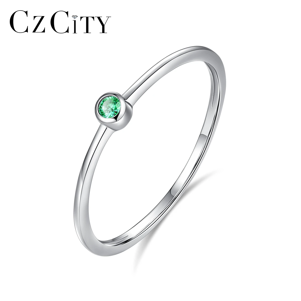 CZCITY Small Pure 925 Silver Sterling Rings for Women 2020 Three Colors Tiny Crystals Fashion Jewelry Dating Gifts SR20052901