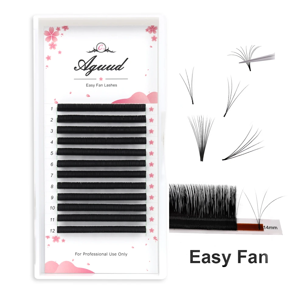 AGUUD Easy Fan Lashes Volume Mega Fans Eyelash Extension Automatic Flowering Fast Blooming Eyelash Self-Making Fans Lashes Cilia