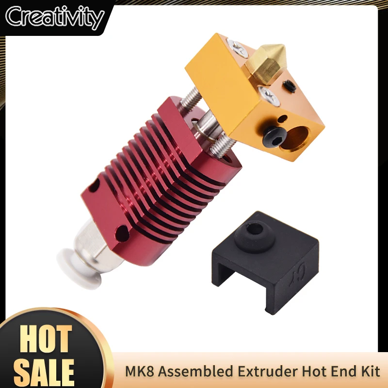 MK8 Assembled Extruder Hot End kit for Ender3 Printer 1.75mm 0.4mm Nozzle printer aluminum heating block 3d printer accessories